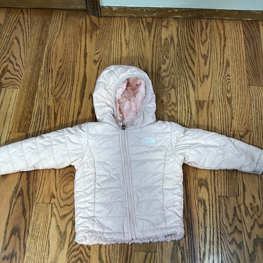 18 month pink North face puffer